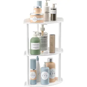 3 Tier Countertop Corner Organizer Shelf 7x7x15.7 Inch, White Countertop  Bathroom Corner Shelf, Vanity Storage Organizer for , Toiletries