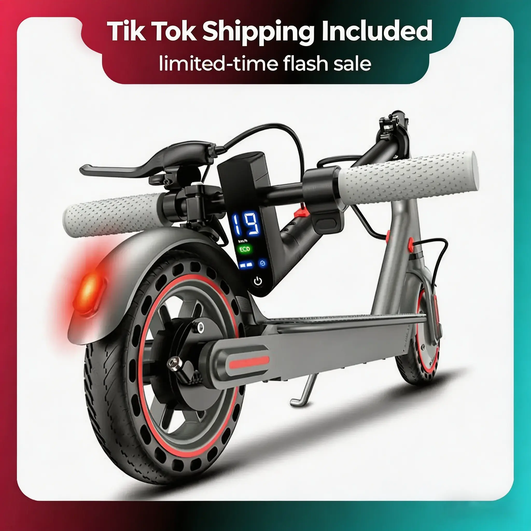 Electric Motor Scooter (B350W), 350W Motor, 19 MPH Top Speed, 12 mi Range, 8.5'' Honeycomb Solid Tires, Foldable Commuter Scooters with Dual Braking & App Control for School Riding