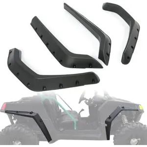 Fender Flares Compatible with 2008-2010 Polaris RZR 800/800 S/RZR 4 800 Front Rear Arches Extensions Mud Flaps Guards Set 4Pcs Black