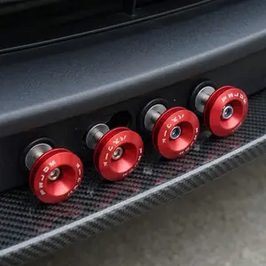 Heavy Duty Button Style Hood Pin Latch Fastener Kit for Cars Trucks SUVs, Quick Release Bumper Trunk Lock System Installation Accessories, Easy Mount Enhanced Security Universal Front Rear Bumper Hood