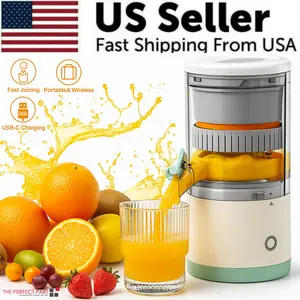 Rechargeable Electric Citrus Juicer - Hands-Free Masticating Squeezer for Oranges & Lemons - Effortless Juice Extraction with Easy Cleaning - Perfect for Fresh Citrus Drinks at Home or On-the-Go