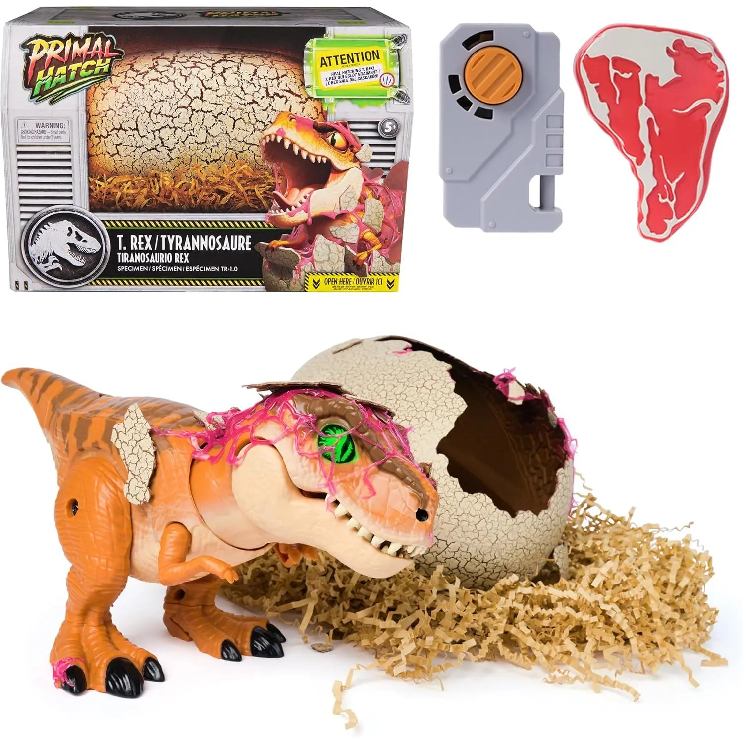 Primal Hatch Egg Interactive Dinosaur Toy, Articulated Features, 100+ Sounds & Reactions, Train Your Own Baby Dino, Ester Gifts for Boys/Girls Ages 5+ Jurassic Enthusiasts