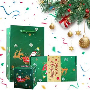 Christmas Green Explosion Cash Gift Box - Folding Bouncing Envelope with Color Paper, 12 Bounces Creative Design, Perfect for Valentine's Day, Anniversary & Birthday Surprise Gifts