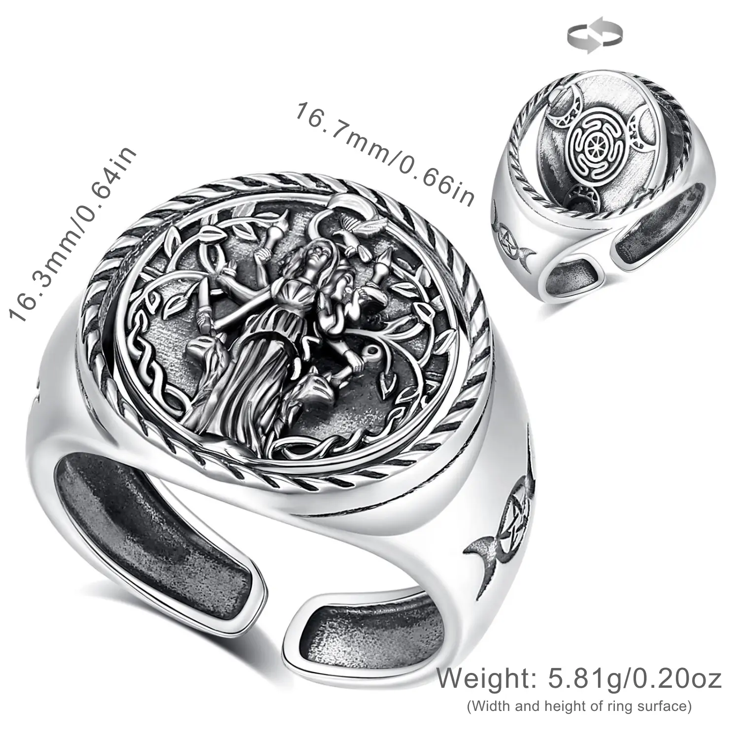 Hecate Goddess Spinner Ring