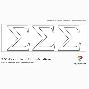 Pro-Graphx Sigma Sigma Sigma Sticker Greek Sorority Decal for Car, Laptop, Windows, Officially Licensed Product, Girls College Group Monogram Design 2.5" Tall - White