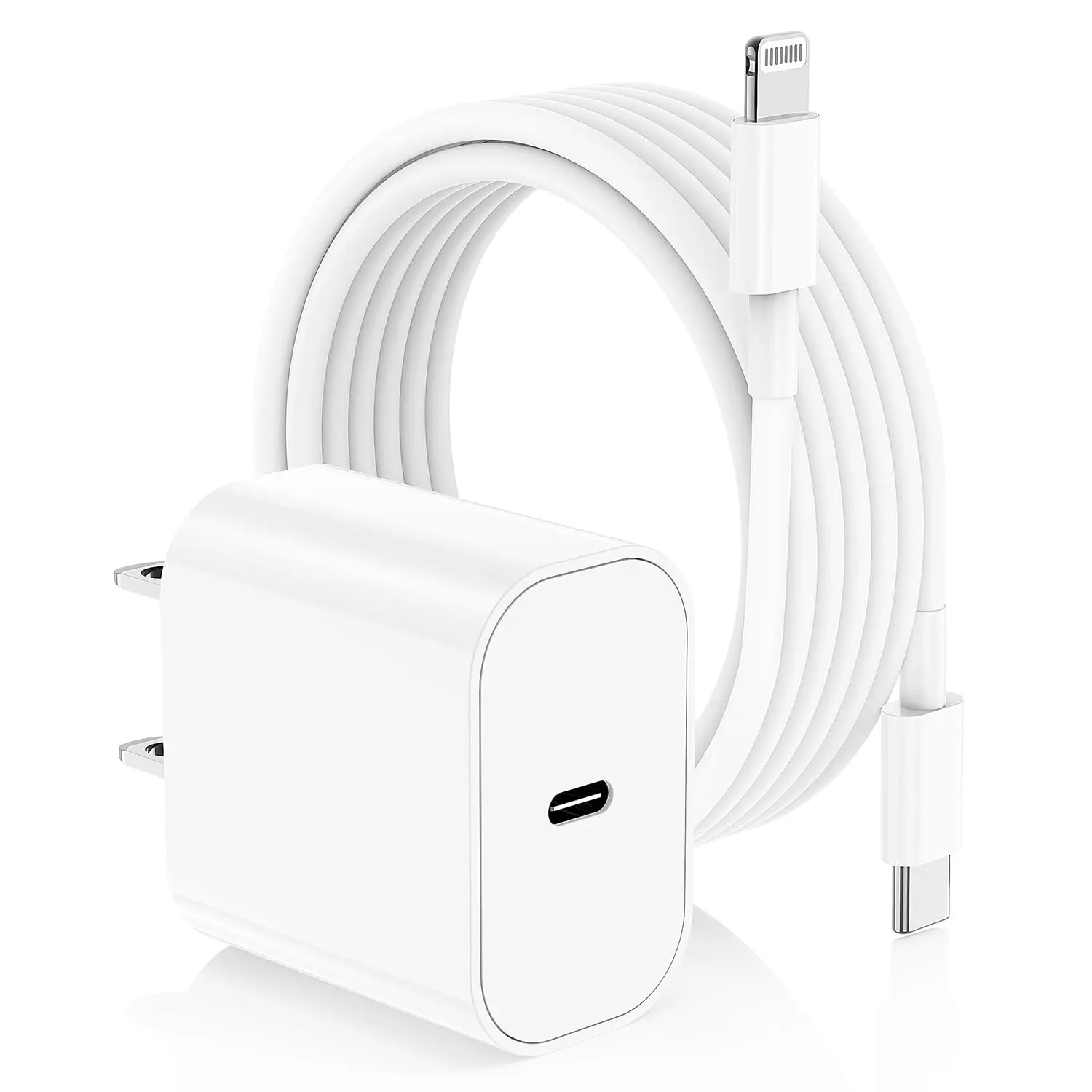 iPhone Fast Charger,Type C Wall Charger Block Plug and 6.6ft USB C to Lightning Charging Cable Cord Long,Power Adapter Cube Brick Box for Apple iPhone 14 Pro Max/14 Plus/14/13/12 Mini/11/XS Max/XR/iPad