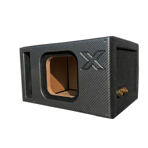 10" Single Vented SOLO X Sub Box-ALL 1" MDF-Black Super Weave Carbon Fiber Faceplate