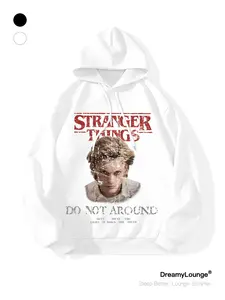 Stranger Things Eleven Graphic Sweatshirt, Casual Fitted Home Wear, Fall & Winter Fashion, Comfortable Daily Wear