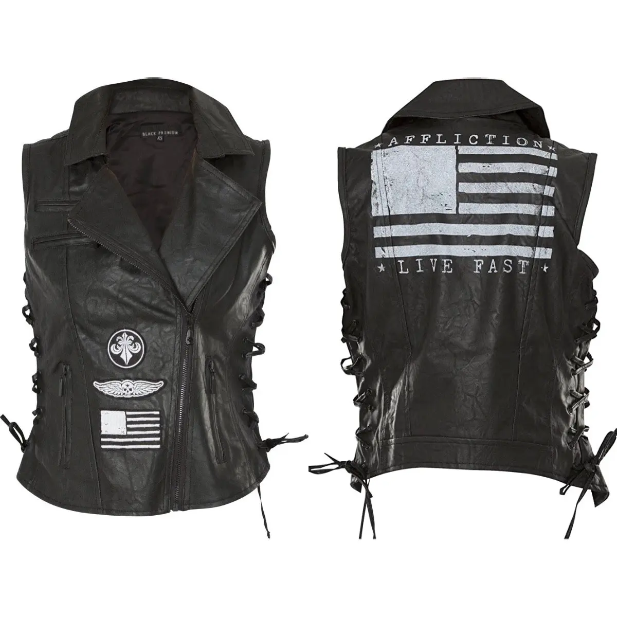 AFFLICTION CLUTCH VEST Women's Jacket Black