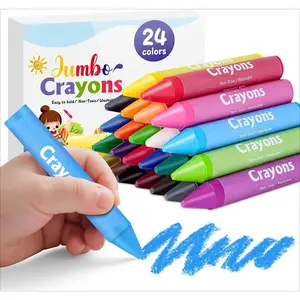 SQ-MKP004 24 Colors Jumbo Crayons for Toddlers 1-3.Washable,Non-Toxic Crayon for Toddlers Ages 4-8.Easy to Hold and Unbreakable Big Toddler Crayons for Toddler Coloring.Best Gift for Holiday ,Travel and Art