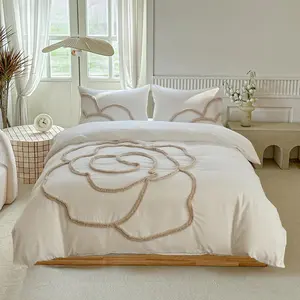 Floral Pattern Plush Bedding Set, 3 Counts/set Including 1 Duvet Cover & 1/2 Pillowcase without Filler, Soft Comfortable Bedding Set for Home Bedroom