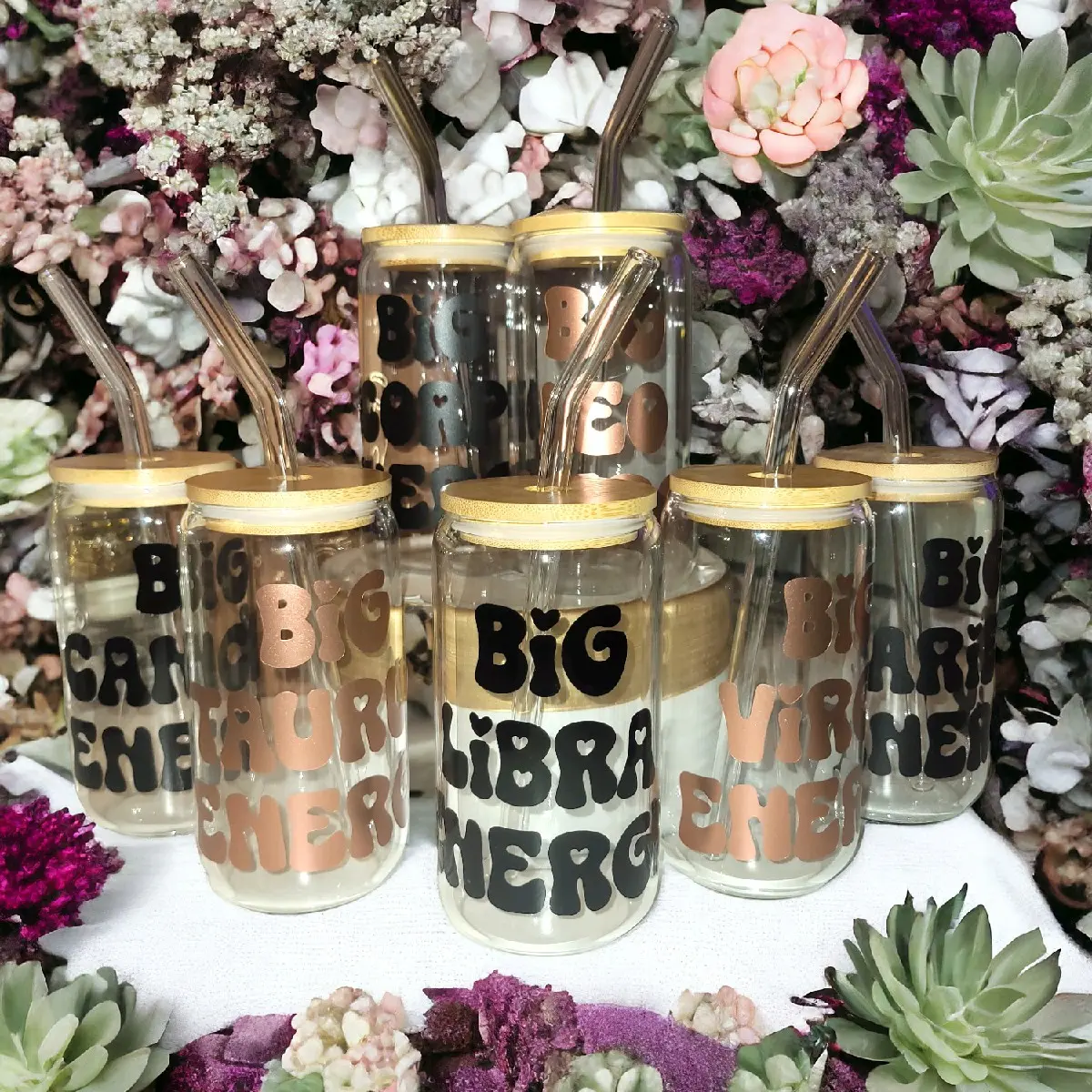 Zodiac glass tumblers