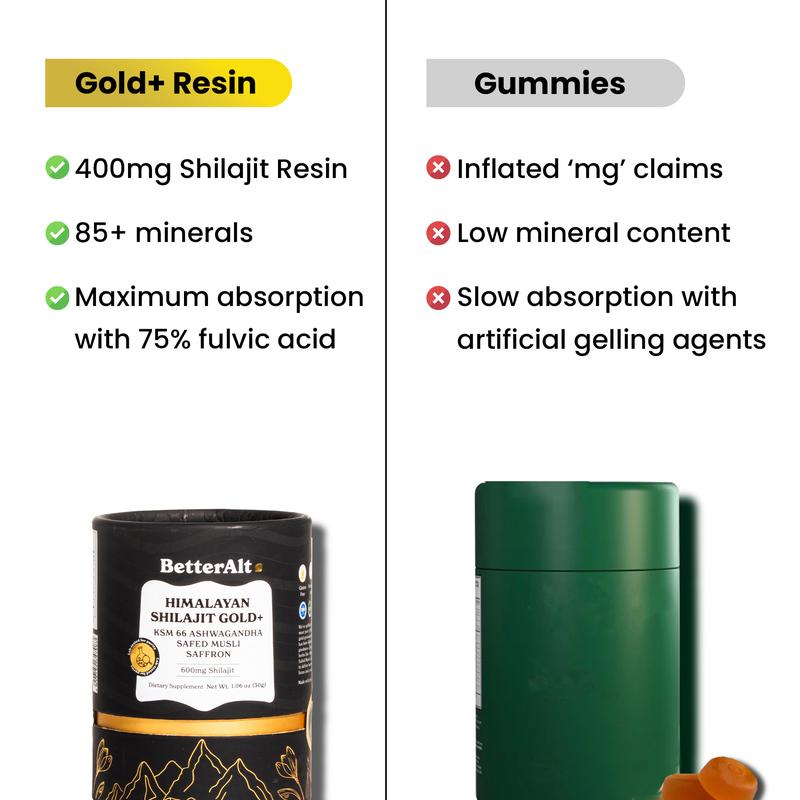 BetterAlt Pure Himalayan Shilajit Resin | Himalayan Superfood | Lab-Tested for Purity | Helps Build Energy Levels | 75 Servings | Dietary Supplement