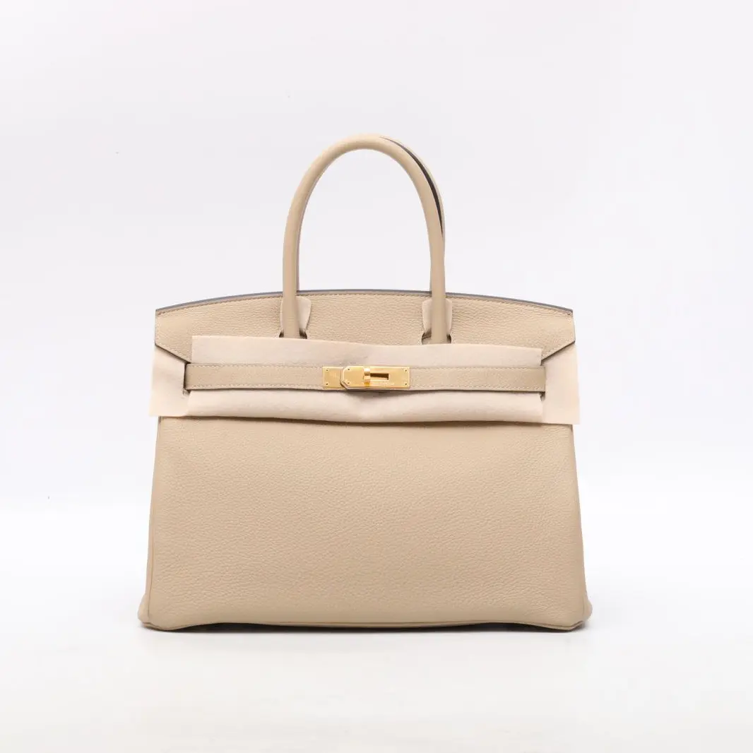 Pre-owned HERMÈS Birkin 30 S2 trench coat gray Togo leather gray P226967245