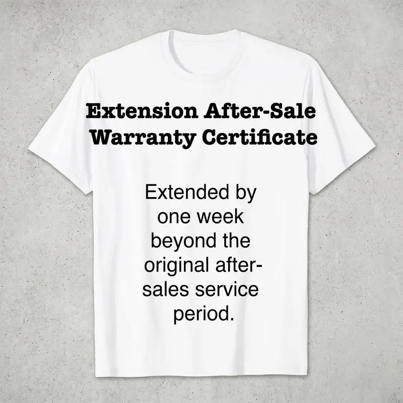 T-Shirt After-Sale  Free Gift Warranty Card