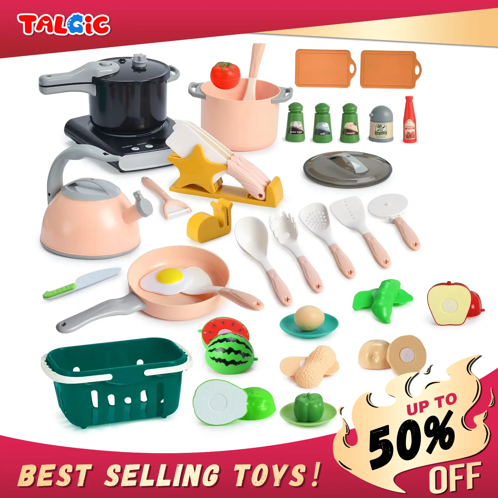 Play Kitchen Accessories 42PCS Pretend play toys playfood