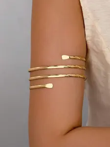 Women's Metal Wire Arm Ring, Upper Arm Bracelet, Summer Body Jewelry Pool Party Fashion Simple Elegant Versatile Accessory, Minimalist Chain Bangles, Stackable Bracelets