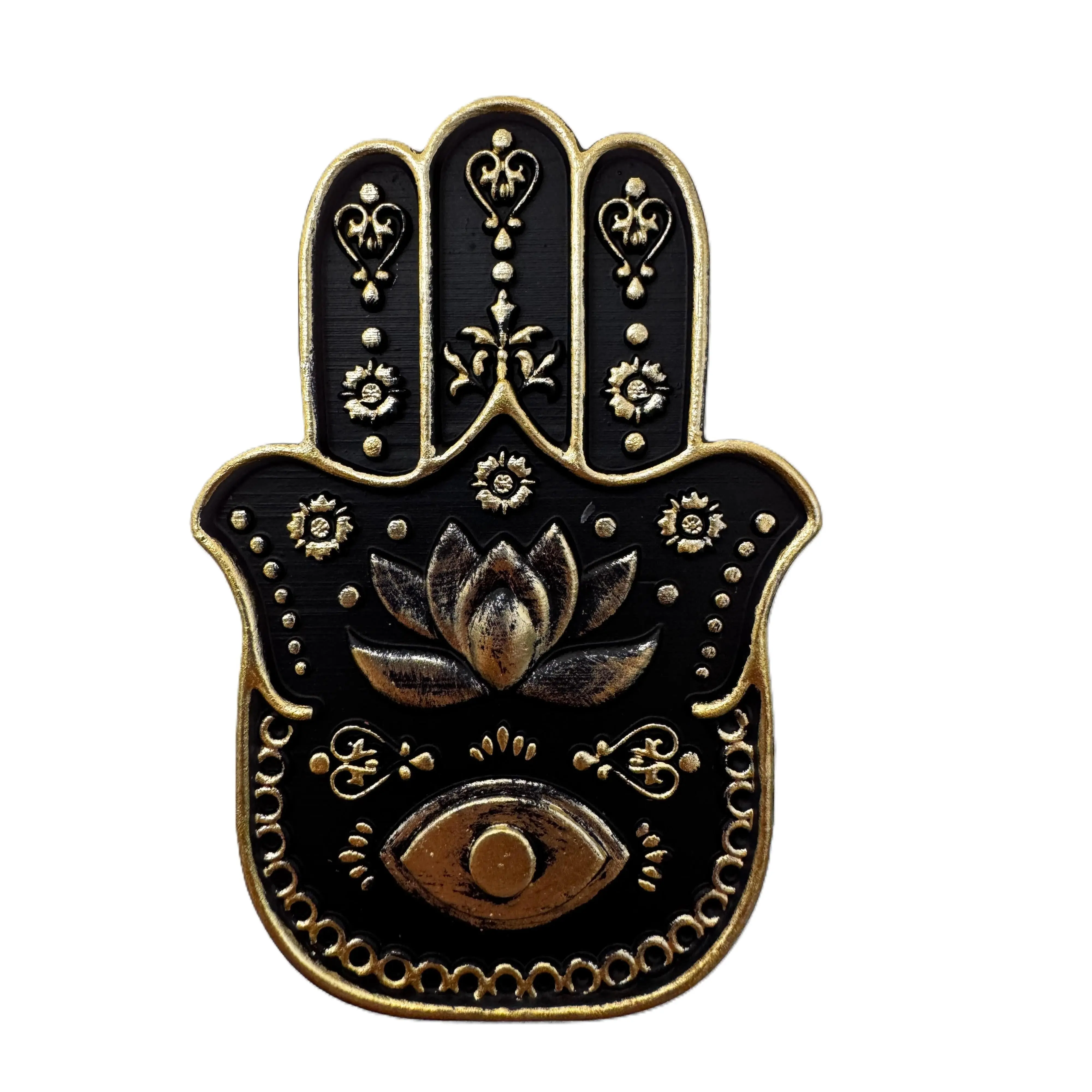 Black & Gold Hamsa Hand Intention Candle – Protection & Manifestation Ritual Candle – Spiritual Gift