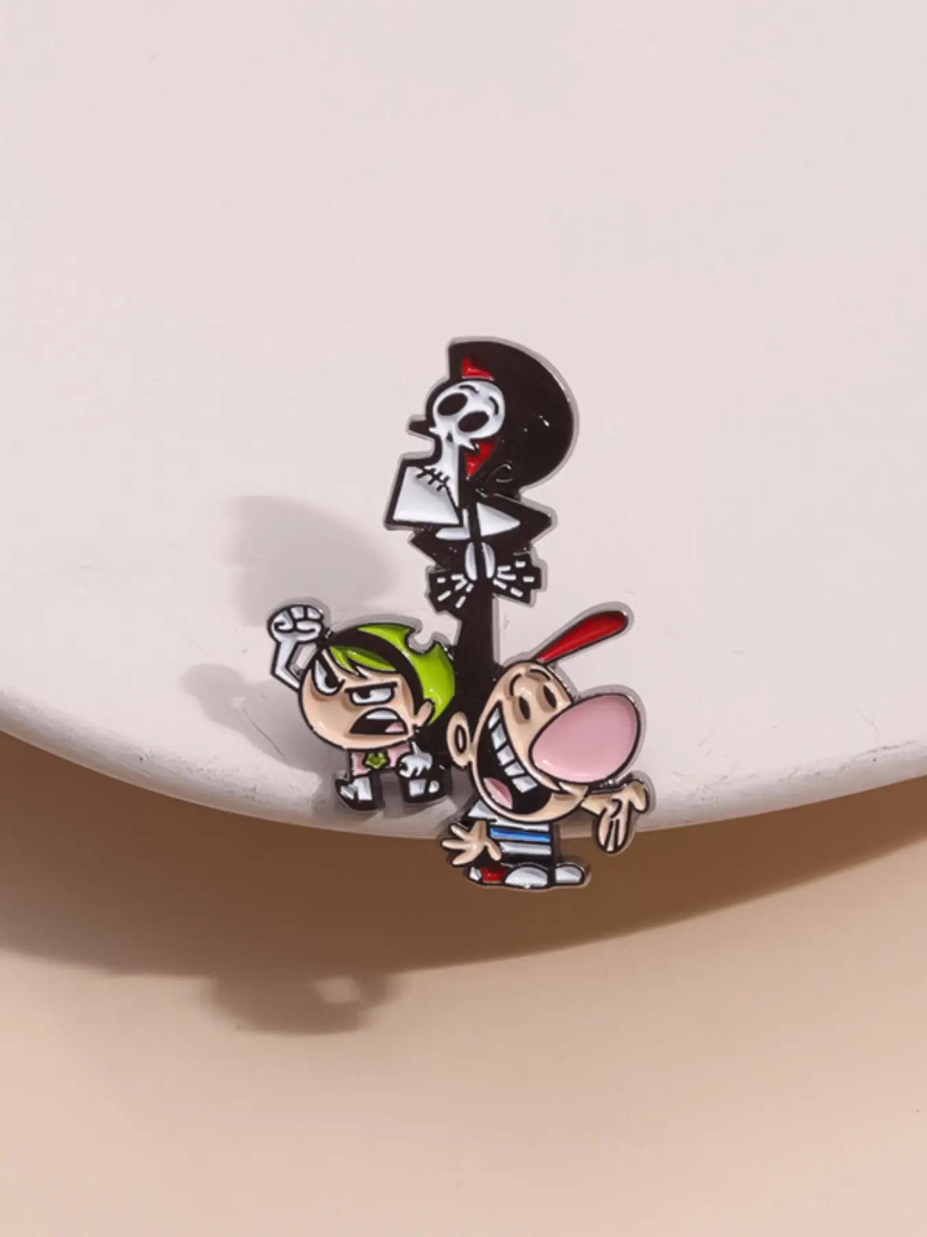 Vintage Cartoon Grim Reaper Adventure Metal Brooch, Lapel Brooch, Zinc Alloy Enamel Material, Durable Vibrant, Multi-Character Design, Anime Theme Badge, Unisex Daily Wear Accessory Gift