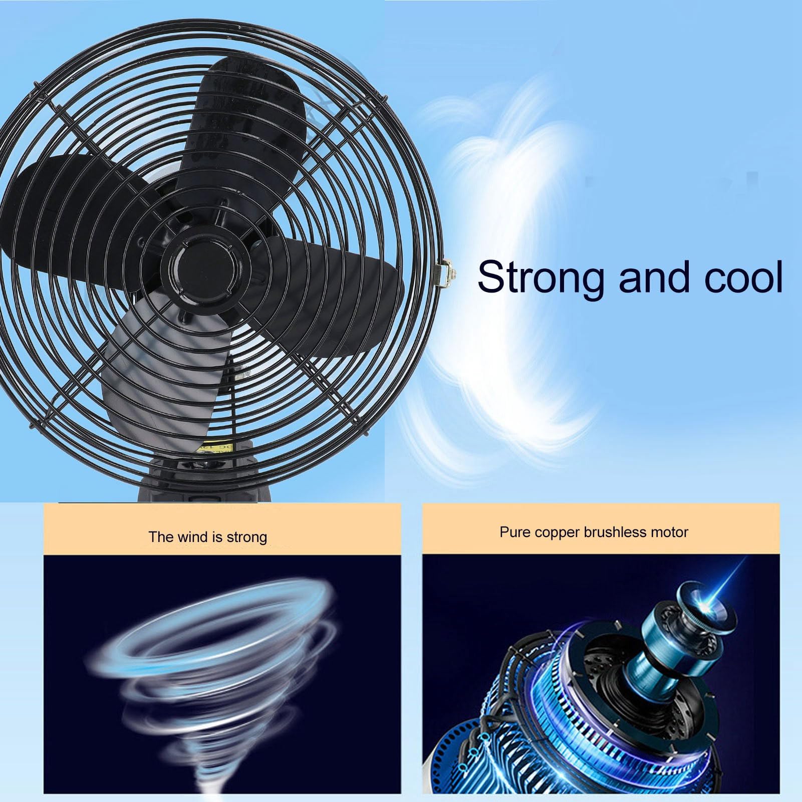 Portable Cordless Fan — 8-Inch, 50W Personal Cooling Fan — Battery-Powered (Compatible with Milwaukee M18 Batteries) — Ideal for Home, Garage, Camping, Outdoors, and Job Sites