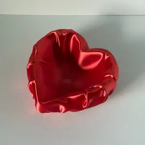 Silk Heart Jewelry Dish – Romantic Red