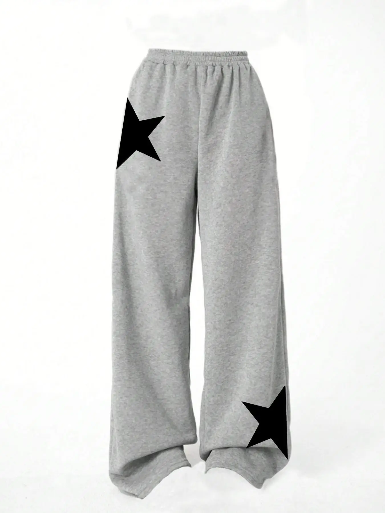 Girl's Star Print Pocket Straight Leg Pants, Casual Comfy Trousers for Fall & Winter, Kids Bottoms for Daily Wear, Loose Fit