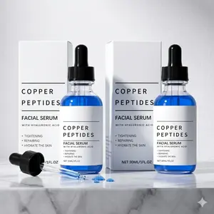 GHM-Cu Copper Peptide Serum with Hyaluronic Acid| Anti-Aging Facial Serum, Deep Moisturizing & Nourishing, Firming & Wrinkle Smoothing| Fragrance-Free| 30ml Daily Face Serum for All Skin Types| Men & Women, Cruelty-Free, Vegan Skincare