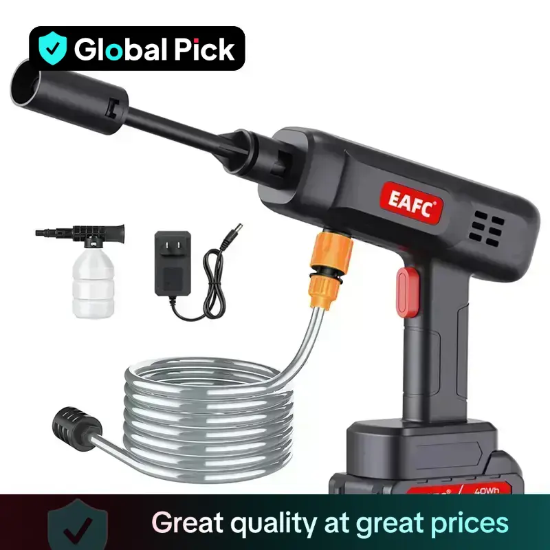 Portable High Pressure Car Washing Water Gun, 1 Count Multifunctional Wireless Rechargeable High Pressure Water Gun, Suitable for Car, Floor Washing