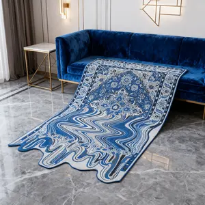 Trippy Melting Blue Bohemian Rug, Boho Rugs, Art Vintage Style, Unique Atmosphere Living Room Rug, Luxury High-End Bedroom Decor, Home Decoration, Boho Area Rug