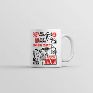 Bank Of Mom Mug Funny Mothers Day Gift Graphic Coffee Cup - 11oz Funny Coffee Mugs Ceramic Printed Drinkware Cup
