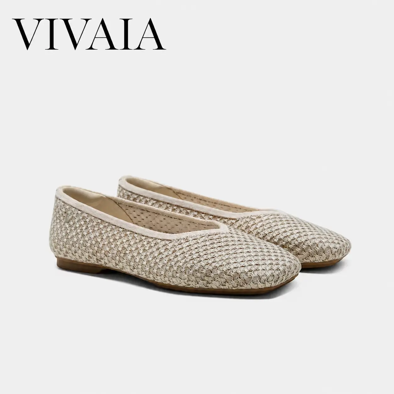 VIVAIA Square-Toe V-Cut Ballet Flats | Upgraded Comfortable Walking Shoes for Women | Breathable Knit Flats with Herbal Insole | Sophisticated Professional Dress Shoes(Margot 3.0) Wide Feet Friendly Flats, Footwear Girl Running Knee tiktokshopbacktoschool