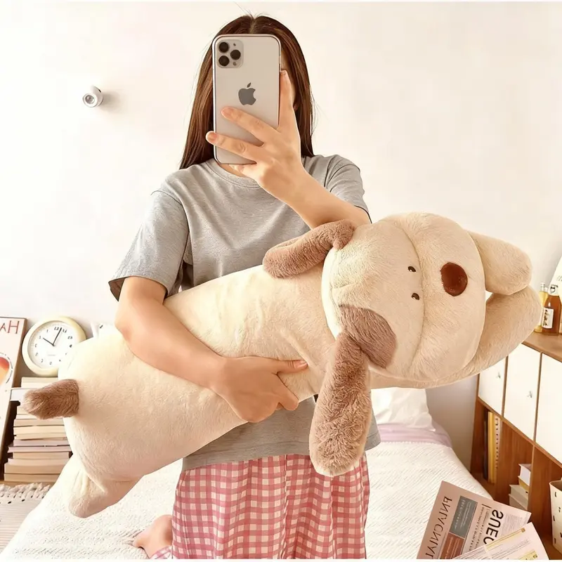 23.6in Cuddly Unisex Extra Soft Large Stuffed Dog Figure - Over 3 Years Old Aesthetic Room Plush, Body Pillow, Sofa Cushion, Unbox Gently & Wait 24h Gift Toy