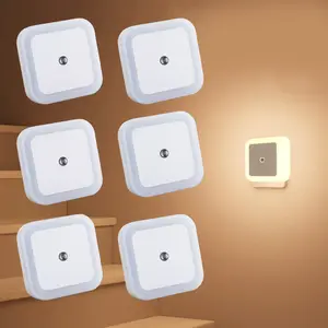 Smart Night Light-6Pcs , Auto Dusk to Dawn, Warm LED Plug-in Lights, Perfect for Night Safety at Home for Bedroom, Bathroom, Hallway Warm White
