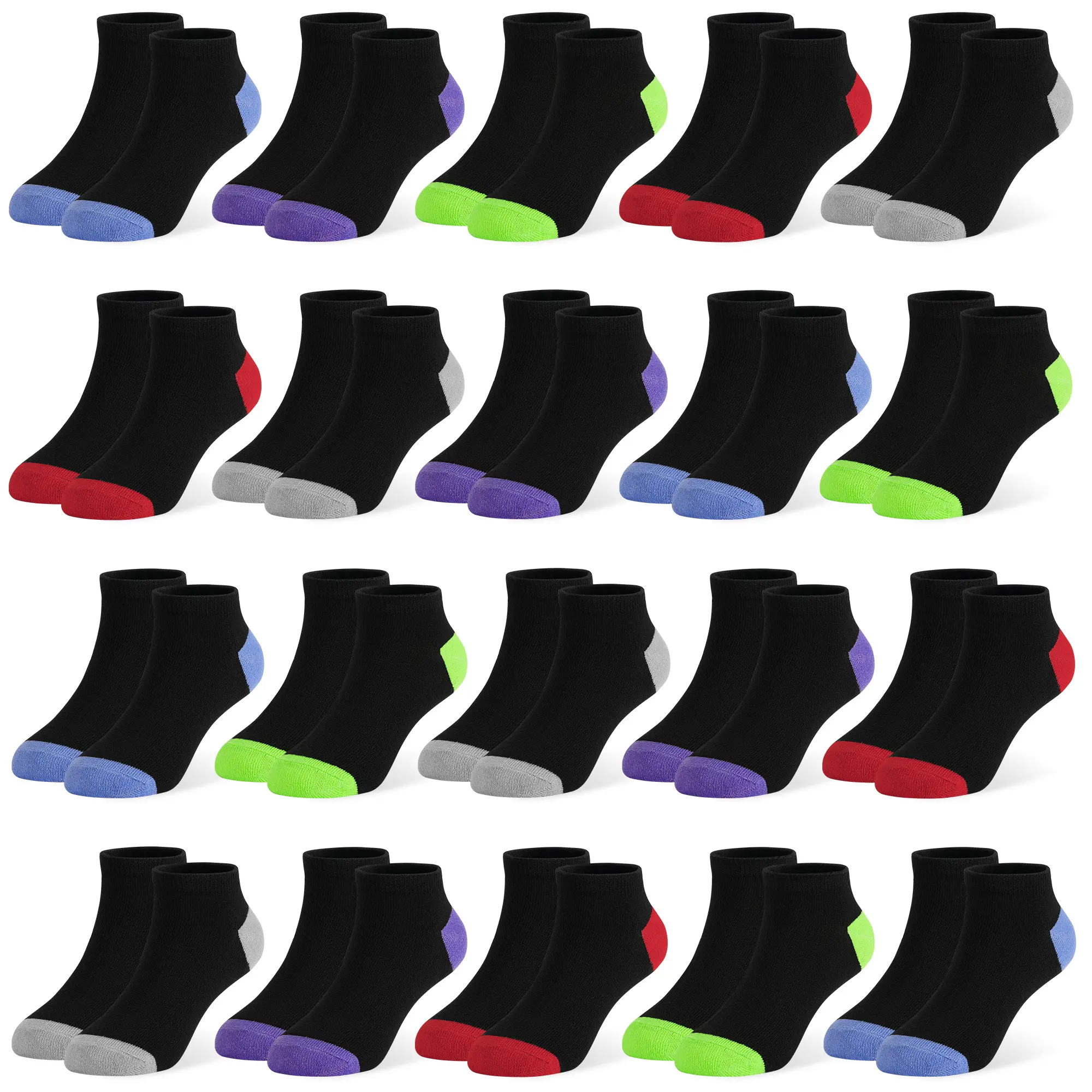 TPHON Kid Socks Bundle, 20 Pairs Low Cut Toddler Ankle Socks for Boys & Girls (0-14 Years Old) with Cute Ruffles, Baby Clothing Accessory, Child-Sized Liners & Ankle Socks