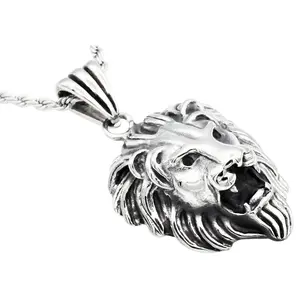 Blackjack Men's Lion Necklace SS BJP161W