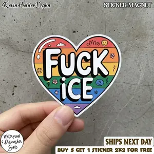 Anti ICE Fuck ICE Sticker/Car Magnet, No human is illegal, FDT Anti Trump Maga, Political rights, Chinga La Migra