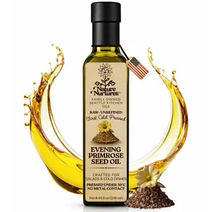 Evening Primrose Seed Oil (Oenothera Biennis) for Cooking · Raw · Unrefined · First Cold-Pressed at Temperatures Below 30°C · Pressed Only Once · Without Metal Contact · Small Batch · Handcrafted in USA · 100% Pure & Natural · Also Loved for Skin and Hair