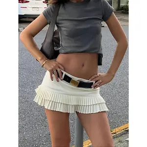 Y2K Asymmetrical Pleated Low-Rise Mini Skirt - Sexy, Versatile, and Perfect for Casual Attire