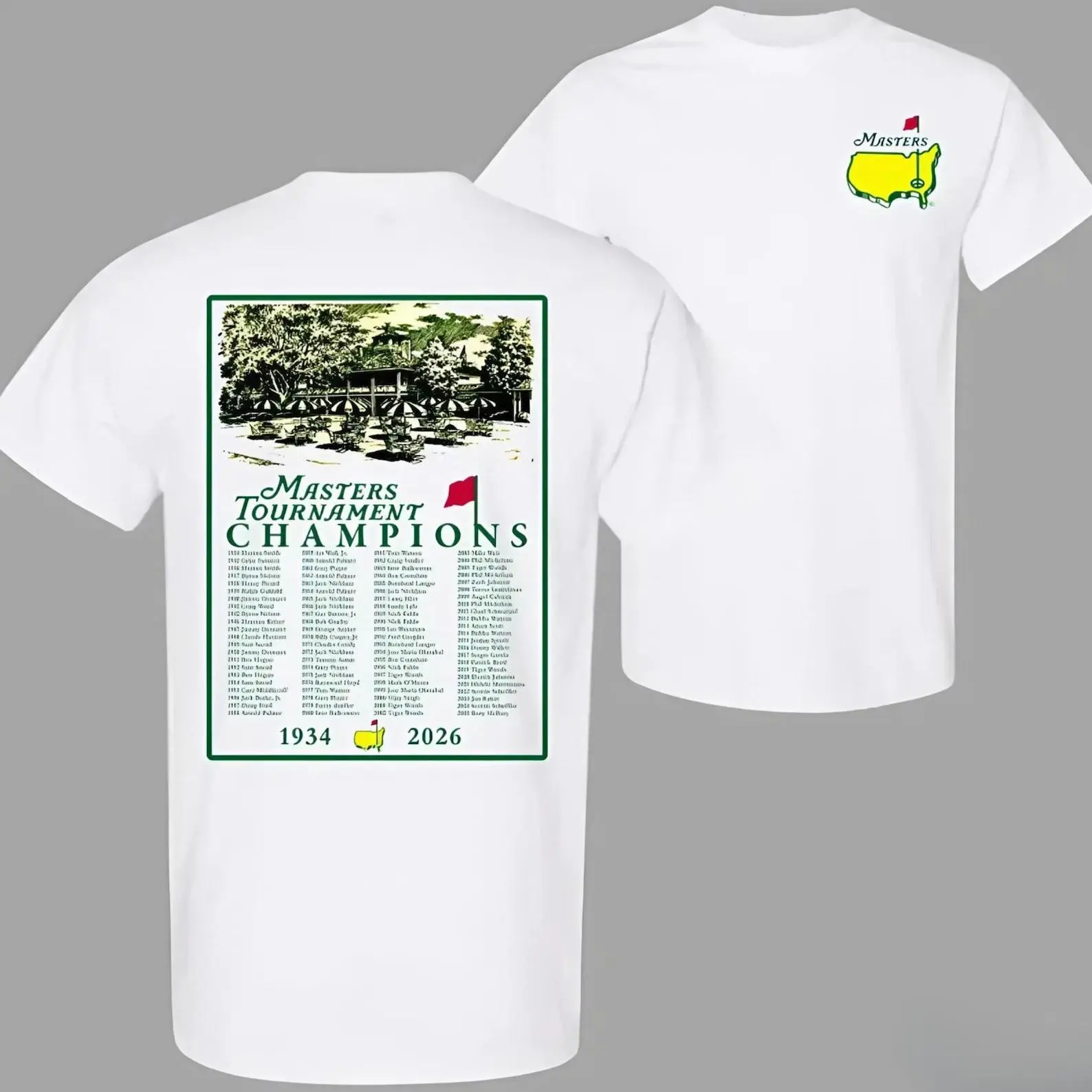 Vintage Masters Tournament Champions Shirt, Augusta National Golf Club Winners List With Championship Tournament Graphic Trendy Gift Golf Fan