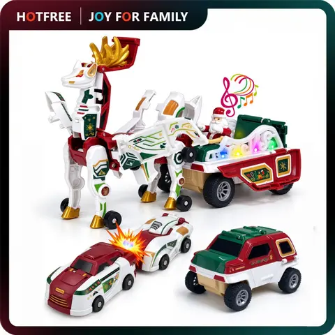 Hotfree Magic Magnetic 2‑in‑1 Transforming Car Toy, Dinosaur Unicorn Deer Dragon Themed Magnetic Transformer, Educational STEM Play Toy, Birthday & Christmas Holiday Gift for Kids Boys & Girls