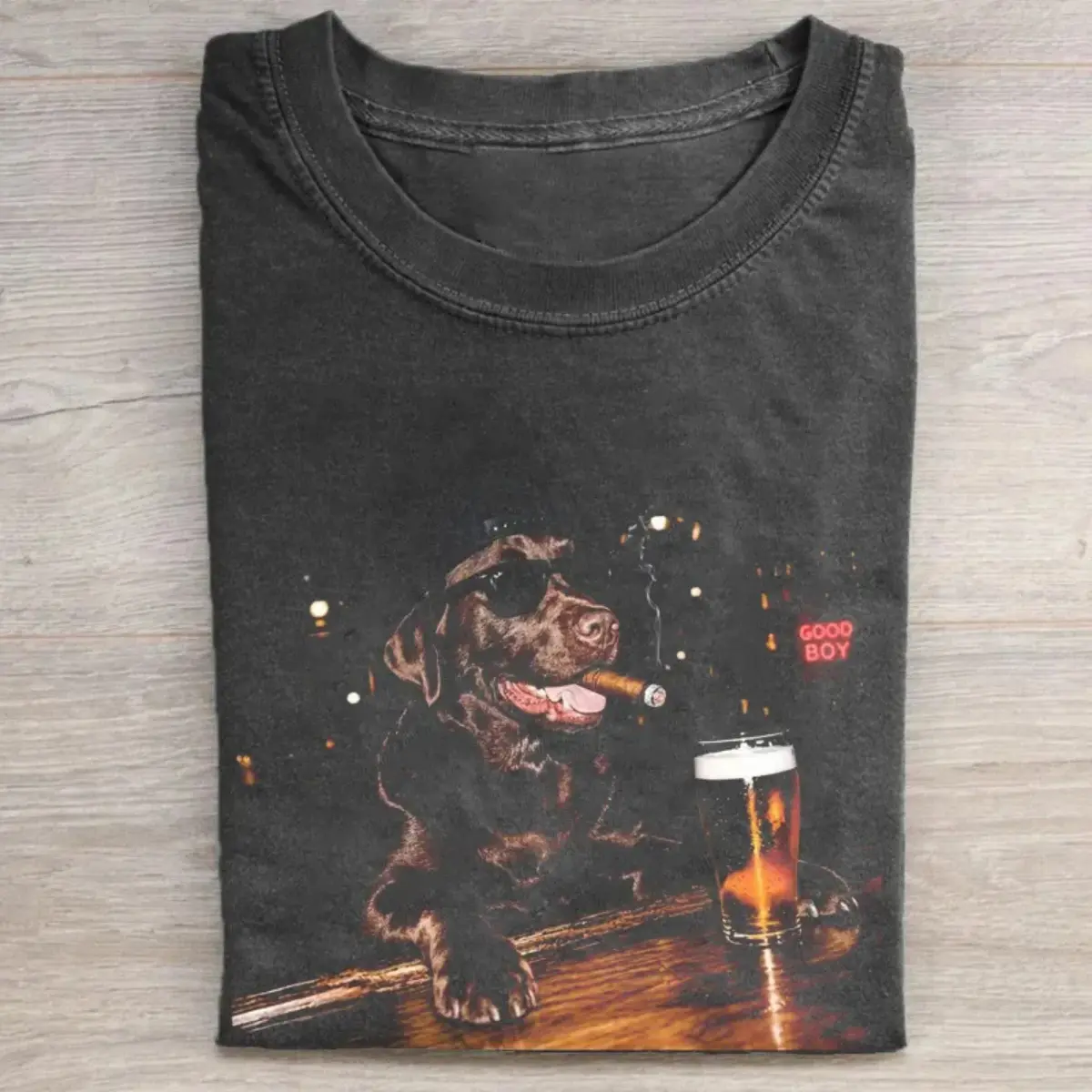 Comfort Colors Silly Chocolate Labrador Shirt, Funny Dog Drinking Beer Graphic Tee, Vintage Labrador Retriever T-Shirt, Dog Lover Humor Unisex Gift