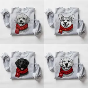 Santa Paws Christmas Dog SPORT GREY Sweatshirt – 50 Dog Breeds in Festive Santa | Gildan Unisex Holiday Pullover - EVA RAMOS