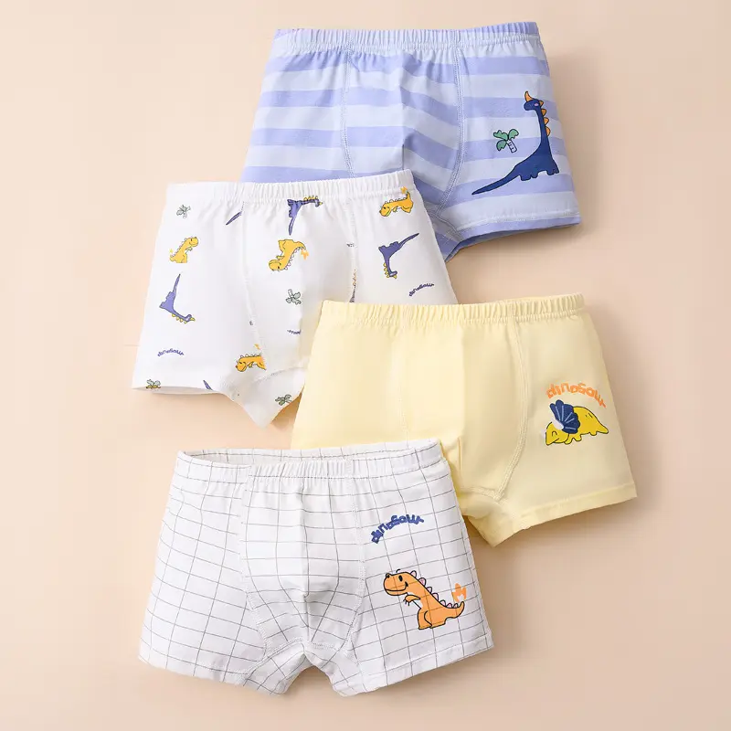 Boys' Pure Cotton Antibacterial Boxer Briefs, New Underwear for Big Kids