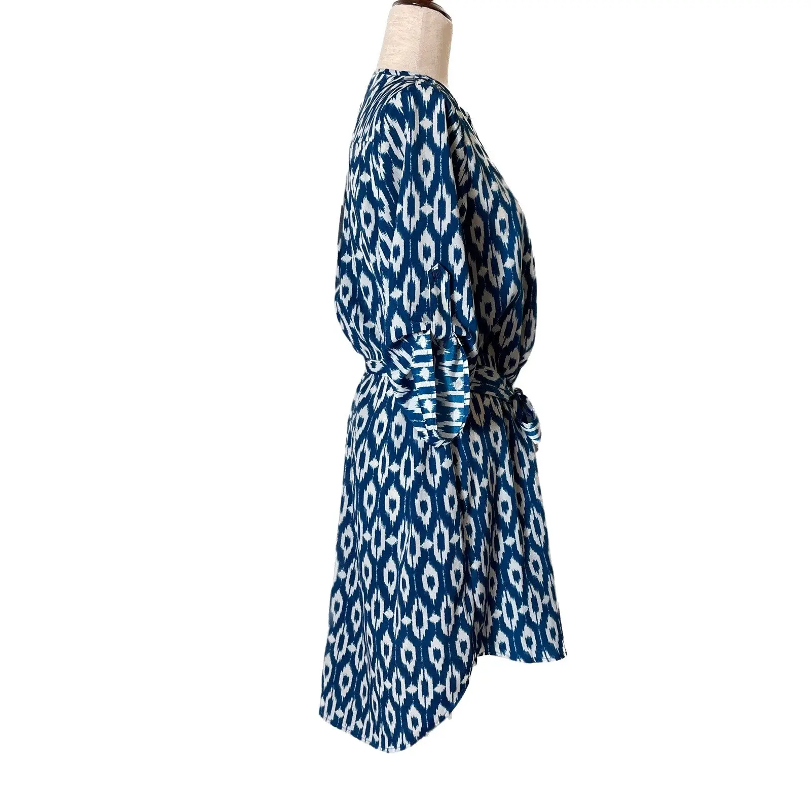 blue and white aztec dress Sheath Spaghetti Straps Sky Blue Mini Party Dresses with Tassel main image 1