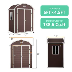 Heavy-Duty Resin Outdoor Storage with Floor — Lockable & Weather-Resistant — Secure Garden Outdoor Storage for Patio Furniture, Tools, Bikes — 6 x 4.5 ft. Resin Storage # Outdoor Cabinet # Garden Organizer # Patio Storage # Tool Organizer