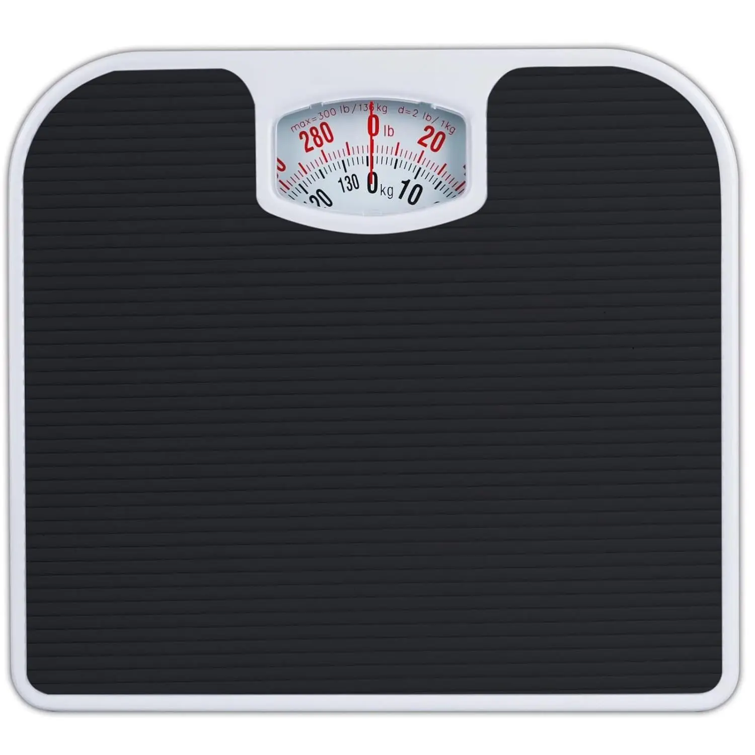 [New Deal] - A21 Analog Scales for Body Weight - Up to 300 LB - New 2024 - Anti-Skid Rubber Surface + Large Numbers - Analog Bathroom Scale - Affordable - Durable with 20-Year Warranty - Black