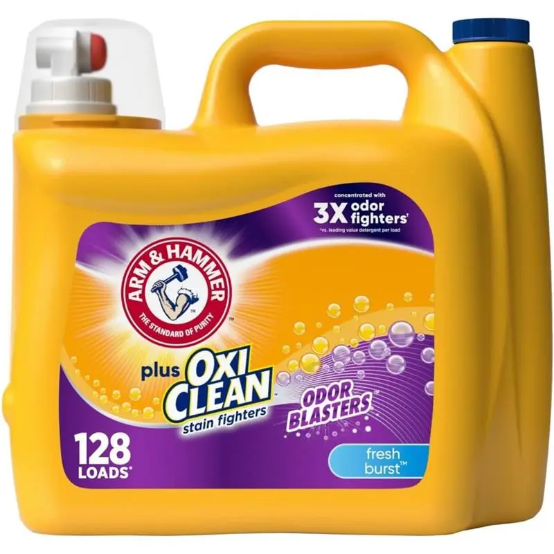 166.5 Fl oz OxiClean Odor Blasters Fresh Burst, 128 Loads Liquid Laundry Detergent
