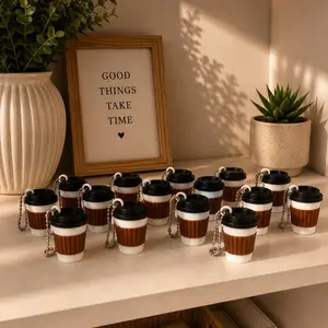 Coffee Keychain - Miniature Coffee Cup Design, Perfect for Gift or style your keys for those coffee lovers