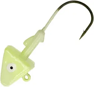 Sanhu Shad Jig Heads 2oz Hook Size 6/0 10 Packs 20 Pieces Glow for Large Swimbaits Luminous Finish Ideal for Halibut Lingcod Saltwater Fishing