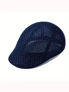 Summer Mesh Flat Cap, Flat Top Design, Ultra Breathable Net Design, Stay Cool While Golfing and Walking, Casual Plain Style, Sports Outdoor Hats, 1pcs